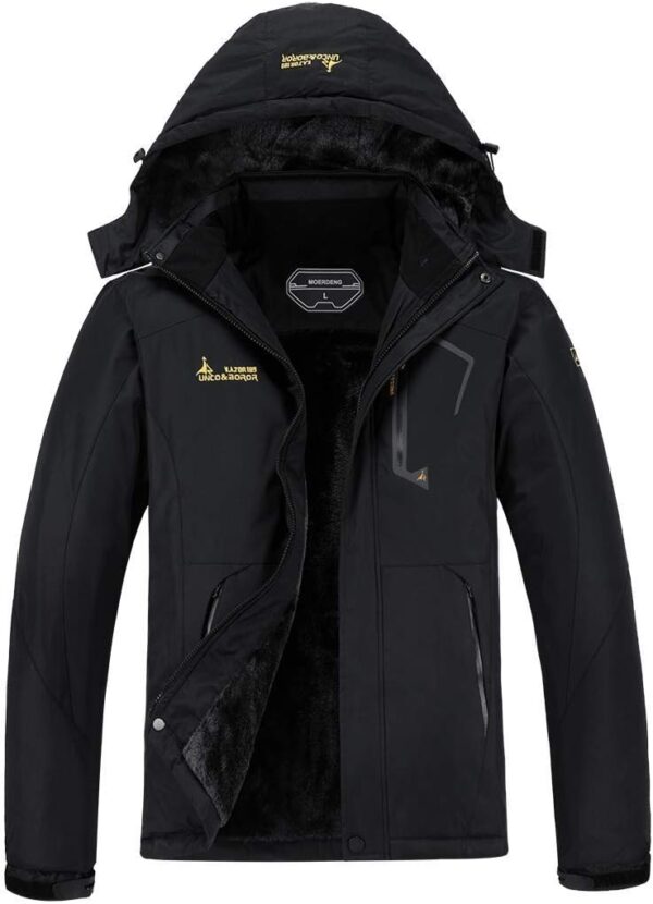 MOERDENG Men's Waterproof Ski Jacket Warm Winter Snow Coat Mountain Windbreaker Hooded Raincoat XL