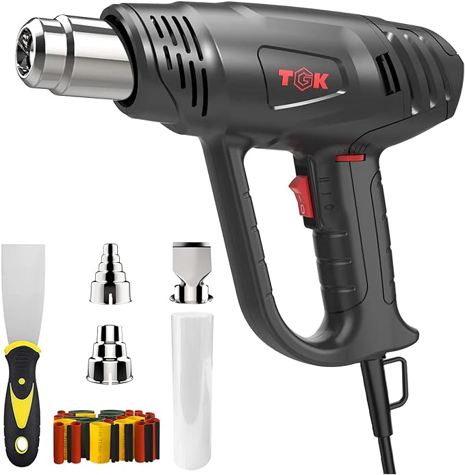 Heat Gun, TGK® 1800W Heavy Duty Hot Air Gun Kit 122℉1202℉ Dual