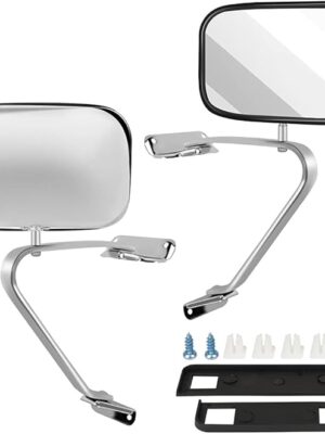 SCITOO Left/Driver Right/Passenger Manual Side View Mirrors Fit for 1980-1992 For Ford For F150 For F-250 For F-350, 1993 1995 For F150 For F-350,1994 For F-350 Truck Pickup Pair Set ABS Plastic