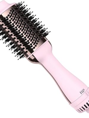 Hair Dryer Brush Blow Dryer Brush in One, 4 in 1 Styling Tools Blow Dryer with Ceramic Oval Barrel, Hair Dryer and Styler Volumizer, Hot Air Brush Hair Straightener Brush for All Hair Types