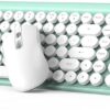RaceGT Wireless Typewriter Keyboard and Mouse - Wireless Keyboard with Silent Mouse, Cute Retro Keyboard Mouse Combo, 2.4G Cordless USB Computer Keyboard Mouse Set for Windows Laptop/Desktop/PC