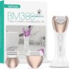 VOYOR Epilator for Women, 3 in 1 Epilator Hair Removal for Women, Epilators Hair Remover for Leg Arm with 30 Tweezers, Rechargeable & Cordless Electric Lady Shaver & Trimmer BM300 (Champagne Gold)