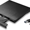 External DVD Drive USB 3.0 Type-C CD Burner Portable CD +/-RW Drive DVD Player for ROM Rewriter Burner Compatible with Laptop Desktop PC Windows MacBook Linux Mac OS