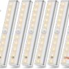 Remote Control Under Cabinet Lighting Wireless 6 Pack, 20-LED Dimmable Closet Lights Rechargeable Under Counter Light, Stick on Touch Night Light Strip Bar for Kitchen Stairway Bedroom, 3 Colors