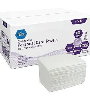 MED PRIDE Disposable Dry Washcloths, 800-count, 8” X 13”, Soft & Absorbent, Ideal for Baby Wipes, Incontinence Care, Makeup Removing