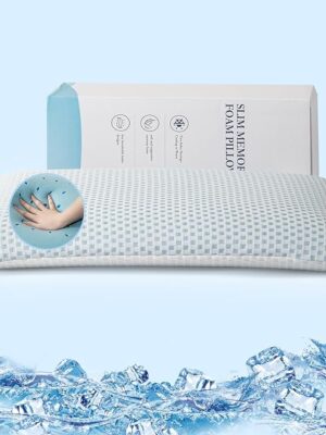 Ultra Thin Pillow 2.75" H Gel Memory Foam Flat Pillow for Stomach and Back Sleepers, Cooling Two-Sided Low Profile Bed Pillow for Stomach Sleeping, Slim Design for Cervical Neck Alignment and Support