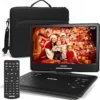 Portable DVD Player with 14.1" Large HD Screen,High Volume Speaker with Extra Carrying Bag, Supports 4-6 Hours Built-in Battery and USB/SD Card/Sync TV [Not Support Blu-Ray]…
