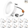 Sunco Lighting 10 Pack Retrofit LED Recessed Lighting 4 Inch, 6000K Daylight Deluxe, Dimmable Can Lights, Baffle Trim, 11W=60W, 660 LM, Damp Rated - ETL