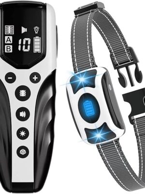 Vibrating Dog Collar, 2000ft Range Dog Training Collar No Shock, IPX7 Waterproof Electric Dog Collar, No Prongs and No Shock, only Sound and Vibration Collar for Training Dogs