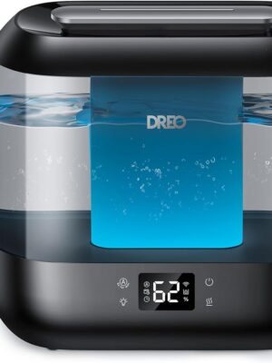 Dreo 4L Smart Humidifiers for Bedroom, Quiet Supersized Cool Mist Ultrasonic Humidifier with Diffuser and Nightlight, 32 Hour Long Runtime for Home, Indoor, Nursery, Plant, Black