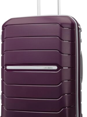 Samsonite Freeform Hardside Expandable with Double Spinner Wheels, Checked-Medium 24-Inch, Amethyst Purple