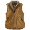 CARHARTT Insulated Vest: XL, 46 in Max Chest Size- Insulated for Cold Conditions, Zipper