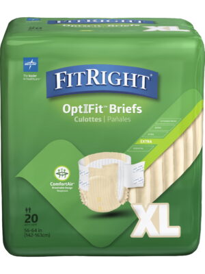 FitRight OptiFit Extra Briefs with Tabs, Adult Incontinence Brief, Moderate Absorbency, X-Large, 20 Count