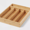 (QTY OF 2) Bamboo 5 Compartment Flatware Drawer Organizer Brown - Brightroom