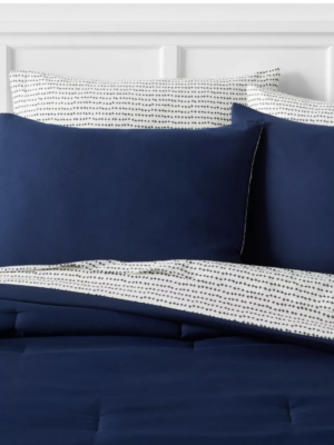 Solid Microfiber Comforter & Sheets Set - Room Essentials- BLUE/WHITE