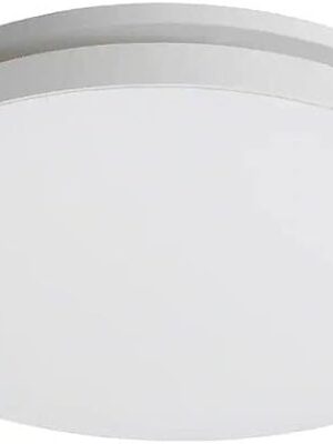 Round Decorative White 80 CFM Ceiling and Wall Mounted Bathroom Ventilation Exhaust Fan with Dimmable LED Light 7141-80-G3 0