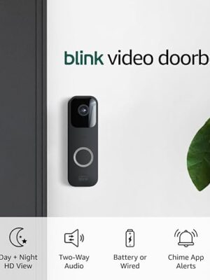 Blink Video Doorbell (Black)  Two-Way Audio, HD Video, Motion and Chime Alerts | Works with Alexa