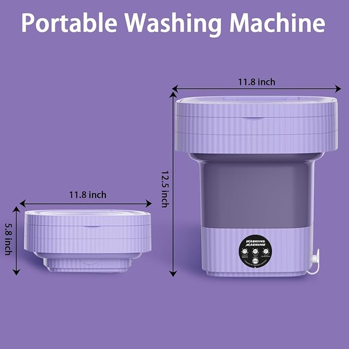 Portable Washing Machine, 10L Folding Mini Washer with 3 Modes Deep Cleaning FOR TRAVEL/CAMPER/RV - Image 2