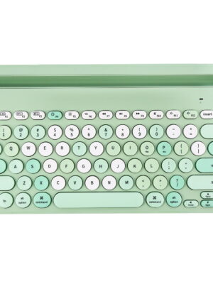 Wireless Keyboard Multi-Device, Bluetooth and 2.4G Dual Mode, Switch to 3 Devices for Cellphone, Tablet, PC, Smart TV, MacBook iOS Android Windows, Green