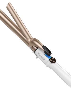 Hoson 1 Inch Curling Iron Professional Ceramic Tourmaline Coating Barrel Hair Curler, LCD Display with 9 Heat Setting (225°F to 450°F for All Hair Types, Glove Include)