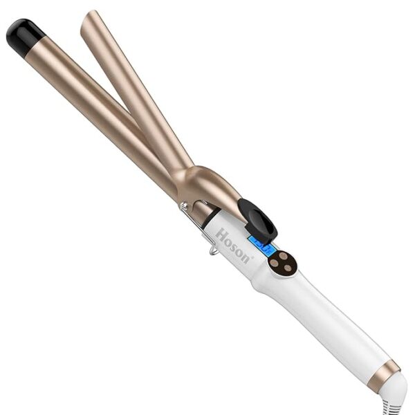 Hoson 1 Inch Curling Iron Professional Ceramic Tourmaline Coating Barrel Hair Curler, LCD Display with 9 Heat Setting (225°F to 450°F for All Hair Types, Glove Include)