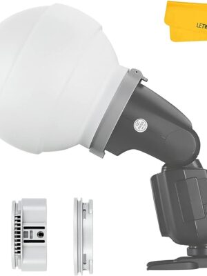 Godox ML-CD15 Diffusion Dome with 3 adapters, Flash Light Diffuser, Compatible for Godox V1 Series ML30 ML60 ML60BI AD200 AD200PRO AD300PRO AD400PRO V1S V1C V1N V1F V1O V860III-S TT685S TT660S