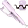 NOVUS 1.25 Inch Curling Iron, Rovy Wave Curling Iron with Anti-Scald Hair Crimper, Fast Heating Ceramic Hair Waver for Women, 4 Temp Settings, 30 Minutes Auto Shut off, Dual Voltage for Global Travel