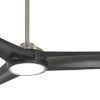 (STORE PICKUP ONLY) Minka-Aire F747L-BN/CL Timber 68 Inch Ceiling Fan with Integrated LED Light and DC Motor in Brushed Nickel Finish and Coal Blades