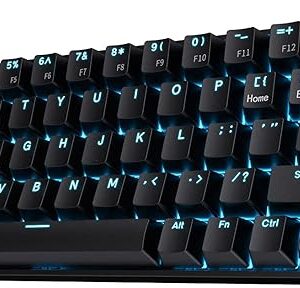 RK ROYAL KLUDGE RK68 Wireless Hot Swappable Mechanical Keyboard, 68 Keys Compact BT5.0 Gaming Keyboard with Stand-Alone Arrow/Control Keys, Black, Quiet Red Switch