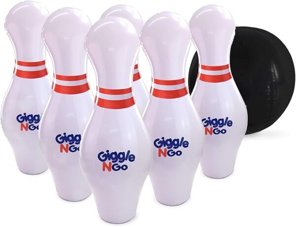 Giggle N Go Kids Bowling Set Indoor or Outdoor Games for Kids, Hilariously Fun Giant Yard Games for Kids and Adults. Fun Sports Games, Outside or Indoor Games, Easter Basket Stuffers Gifts for Kids