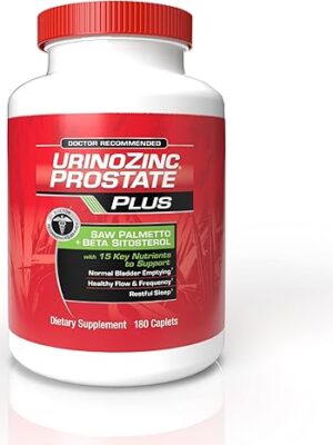 Urinozinc Plus - Prostate Supplement with Beta Sitosterol & Saw Palmetto – Reduce Frequent Urination Concerns & Support your Prostate Health, 180 Caplets- exp. 10/24