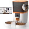 Automatic Cat Feeder with Adjustable Camera for 2 Cats, 5G WiFi 6L Smart Cat Food Dispenser, 1080P HD Video with Night Vision, Pet Feeder with 2-Way Audio for Cats&Dogs, Food Blockage & Motion Alerts