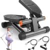 Niceday Steppers for Exercise, Stair Stepper with Resistance Bands, Mini Stepper with 300LBS Loading Capacity, Hydraulic Fitness Stepper with LCD Monitor
