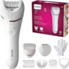Philips Epilator Series 8000, Wet & Dry, 3-in-1 with Shaver & Trimmer Attachments for Women, 8 Accessories Included, BRE720/14