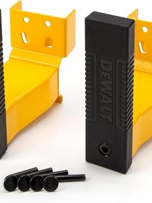 DEWALT Cord Minder Bracket 2-Piece Storage Rack Accessory Set, Compatible with 4 and 6-foot Storage Racks, 50-lb Load Capacity for Set, Spring-Loaded, Locking Pins Included, Powder-Coated