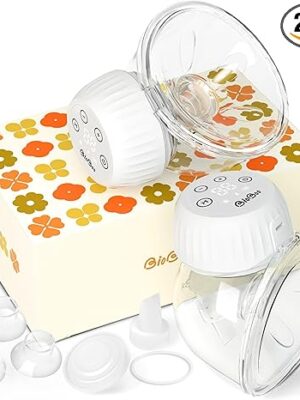 Hug Breast Pump Hands Free, Spa-Level Hands Free Breast Pump, Double-Sealed Flower Flange - 24mm, 2 Pack