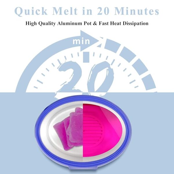 Ejiubas Paraffin Wax Machine - Quick Heating Paraffin Wax Warmer Moisturizing Kit with 2.2 lb Paraffin Wax 2 Thermal Mitts Botties 200 Gloves Liners for Hand and Feet Praffin Bath Blue 2500ml - Image 3