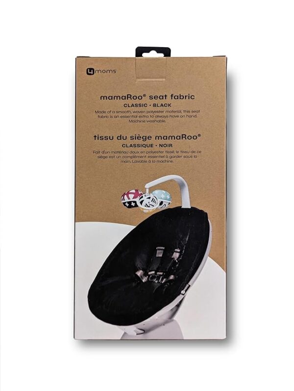 4moms Extra Seat Fabric, MamaRoo Baby Swing, Model 1046, Black Classic - Image 3