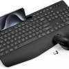 Wireless Keyboard and Mouse Combo - Full-Sized Ergonomic Keyboard with Wrist Rest, Phone Holder, Sleep Mode, Silent 2.4GHz Cordless Keyboard Mouse Combo for Computer, Laptop, PC, Mac, Windows -Trueque