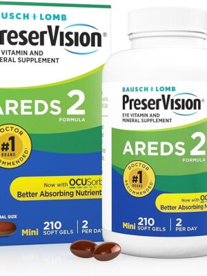 PreserVision AREDS 2 Eye Vitamin & Mineral Supplement, Contains Lutein, Vitamin C, Zeaxanthin, Zinc & Vitamin E, 210 Softgels (Packaging May Vary)