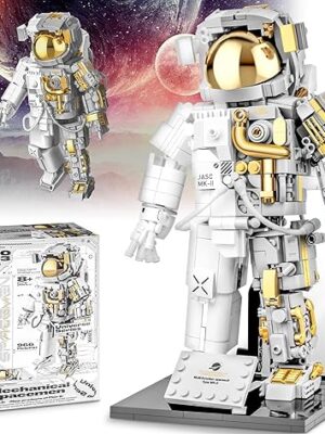 Space Astronaut Building Block Set, 966 Pcs Astronaut Building Set for Adults, Space Building Kit Toys Gifts for Kids 8-14 with Display Stand
