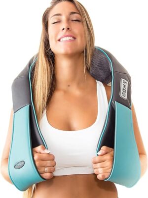 InvoSpa Shiatsu Neck and Back Massager with Heat - Deep Kneading Pillow for Massage - Electric Full Body Massager