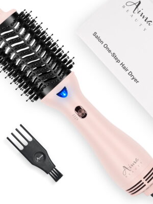 Aima Beauty One-Step Hair Dryer Brush & Volumizer Hot Air Brush, Blow Dryer Brush, Pink