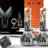 Y9 Pro Car LED Headlights LED Car Headlight 6500K Mini Lens IP67 Waterproof Lighting for 12V 24V Vehicles