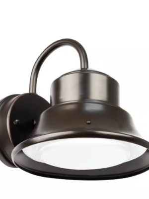 Commercial Electric 60-Watt Equivalent Integrated LED Bronze Dusk to Dawn Photocell Sensor Security Bell Outdoor Wall Pack Light 5000K S8BWM/850/DD/BZ/HD