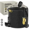 Garden Hose 100ft, Expandable Garden Hose Leak-Proof with 40 Layers of Innovative Nano Rubber,2024 Version/New Patented, Lightweight, No-Kink Flexible Water Hose (Black)