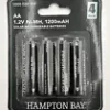New / Sealed! Hampton Bay AA Solar Rechargeable Batteries 1.2volt Ni-MH 1200mAH ( QUANTITY OF 4 PACKS )