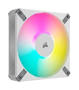 Corsair iCUE AF120 RGB Elite 120mm PWM Fan - Eight RGB LEDs - AirGuide Technology - Fluid Dynamic Bearing - Zero RPM Fan Mode - CORSAIR iCUE Software Compatible - White