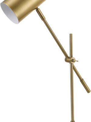 Globe Electric 52098 Pratt 20" Desk/Table Lamp, Matte Brass Finish, Adjustable Height, Balance Arm, in-Line Rocker On/Off Switch