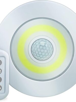 3-PACK Sensor Brite Overlite Ultra+ Rechargeable: Remote Control Ceiling/Wall LED Light with Adjustable Brightness, Motion Activated, Stick Anywhere, Battery-Operated Overhead LED Light